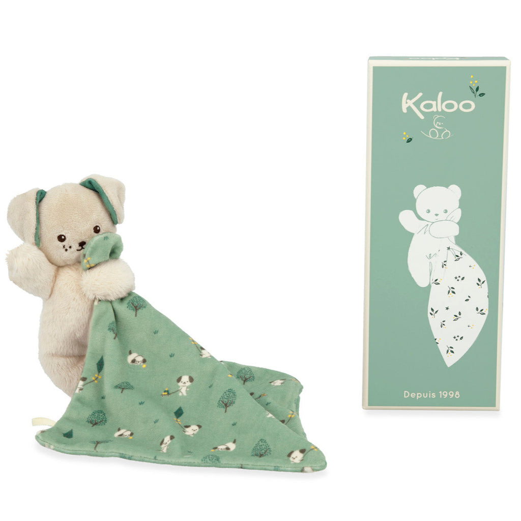 Kaloo knuffeldoekje hond Carre Douceur groen 0 jr+ 3666502260013
