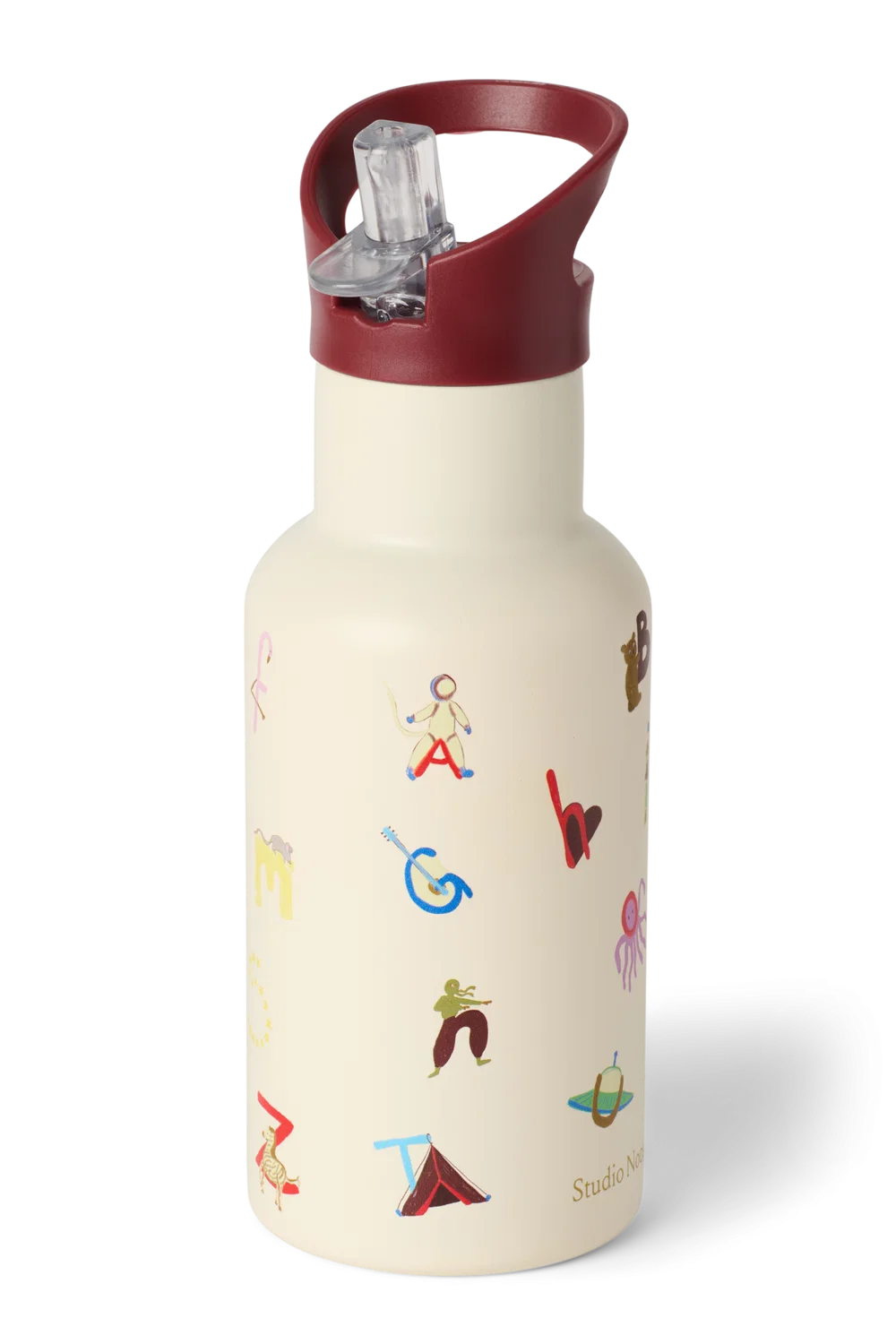 Studio Noos RVS drinkfles RVS 350 ml alphabet