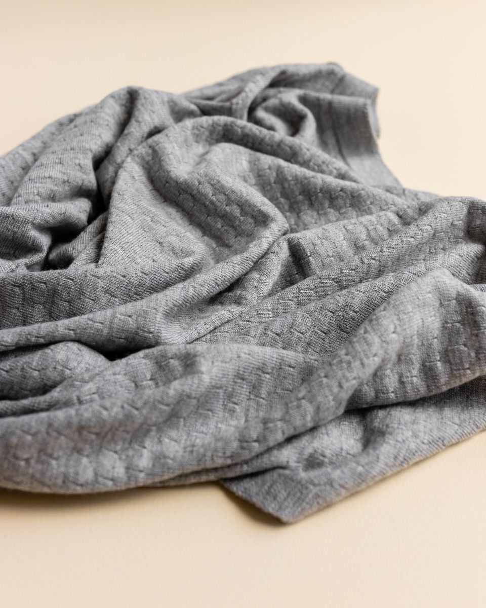 HVID deken Frankie grey melange 100% merino wol, fine Italian
