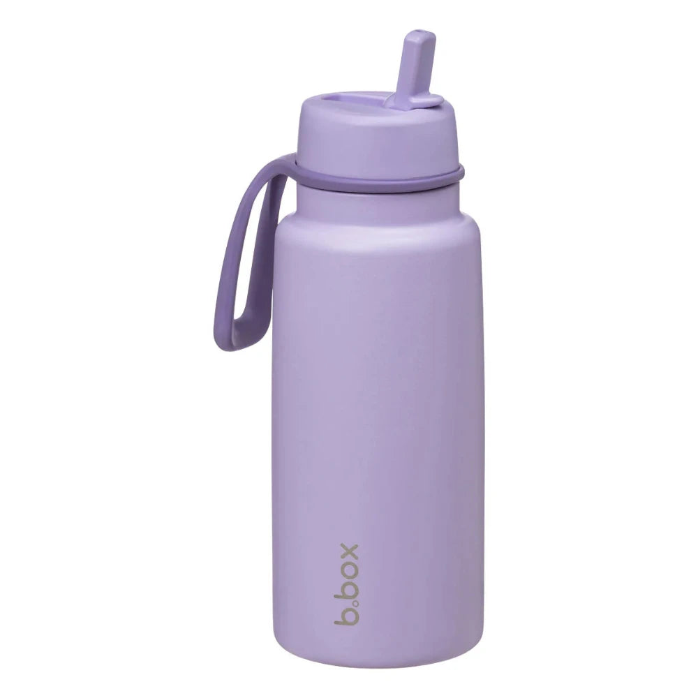 B.box stainless steel drinkfles lilac love 1L RVS + PP + siliconen