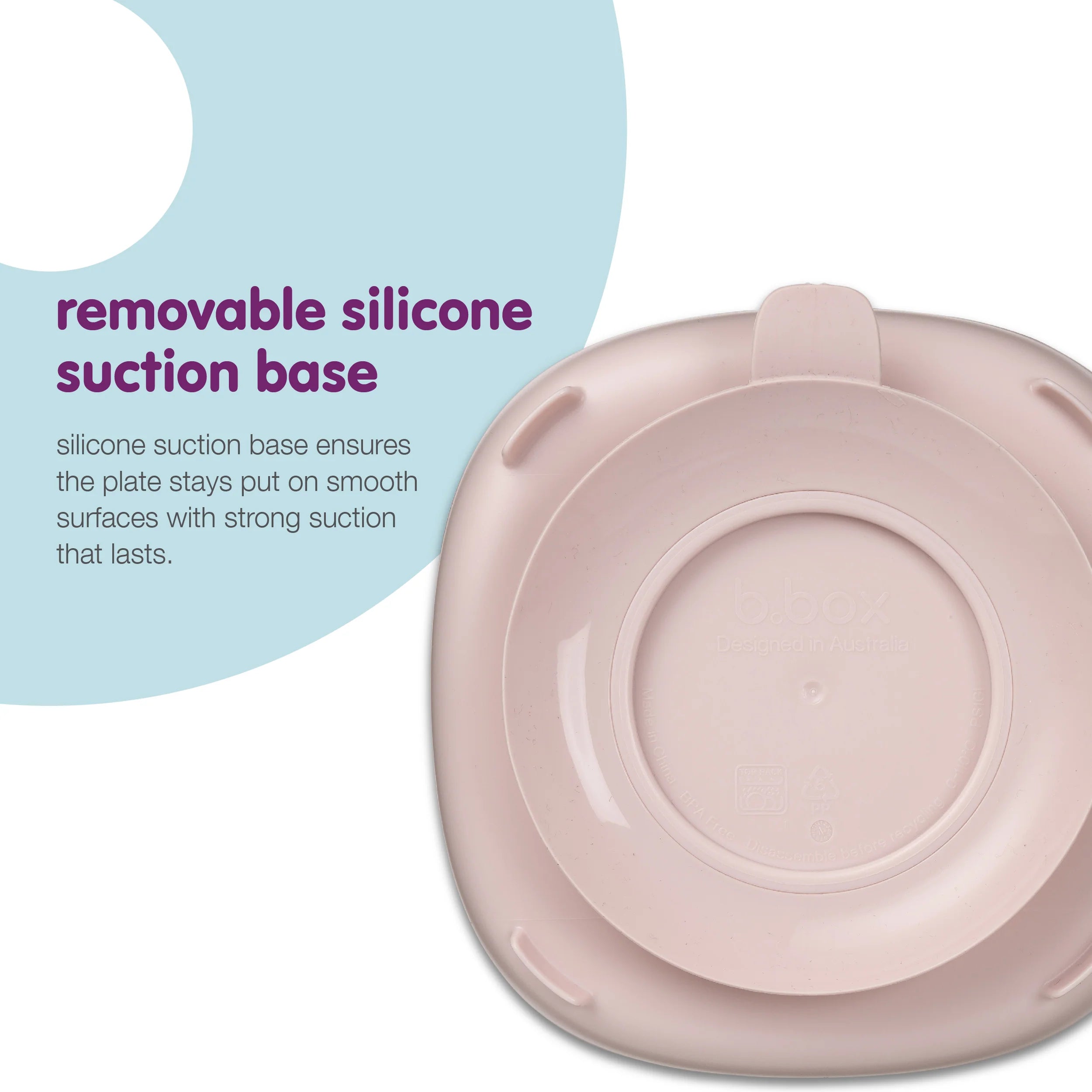 B box bord met zuignap 2 in 1 blush