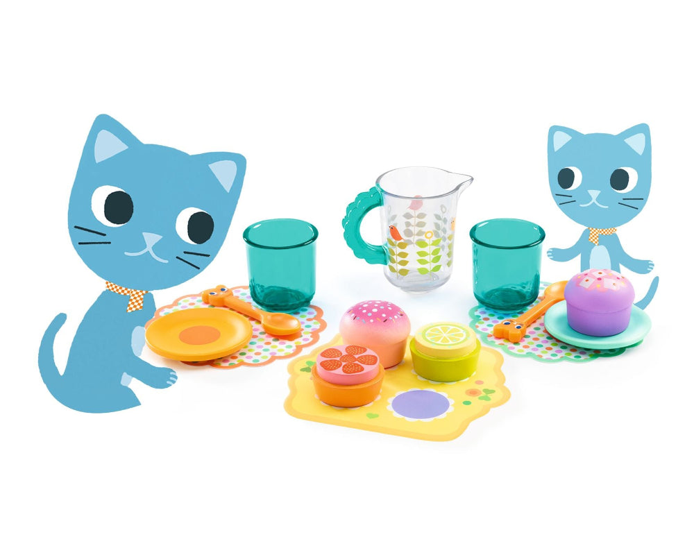 DJECO serviesset met gebak kitten 18 mnd+ 3070900055100