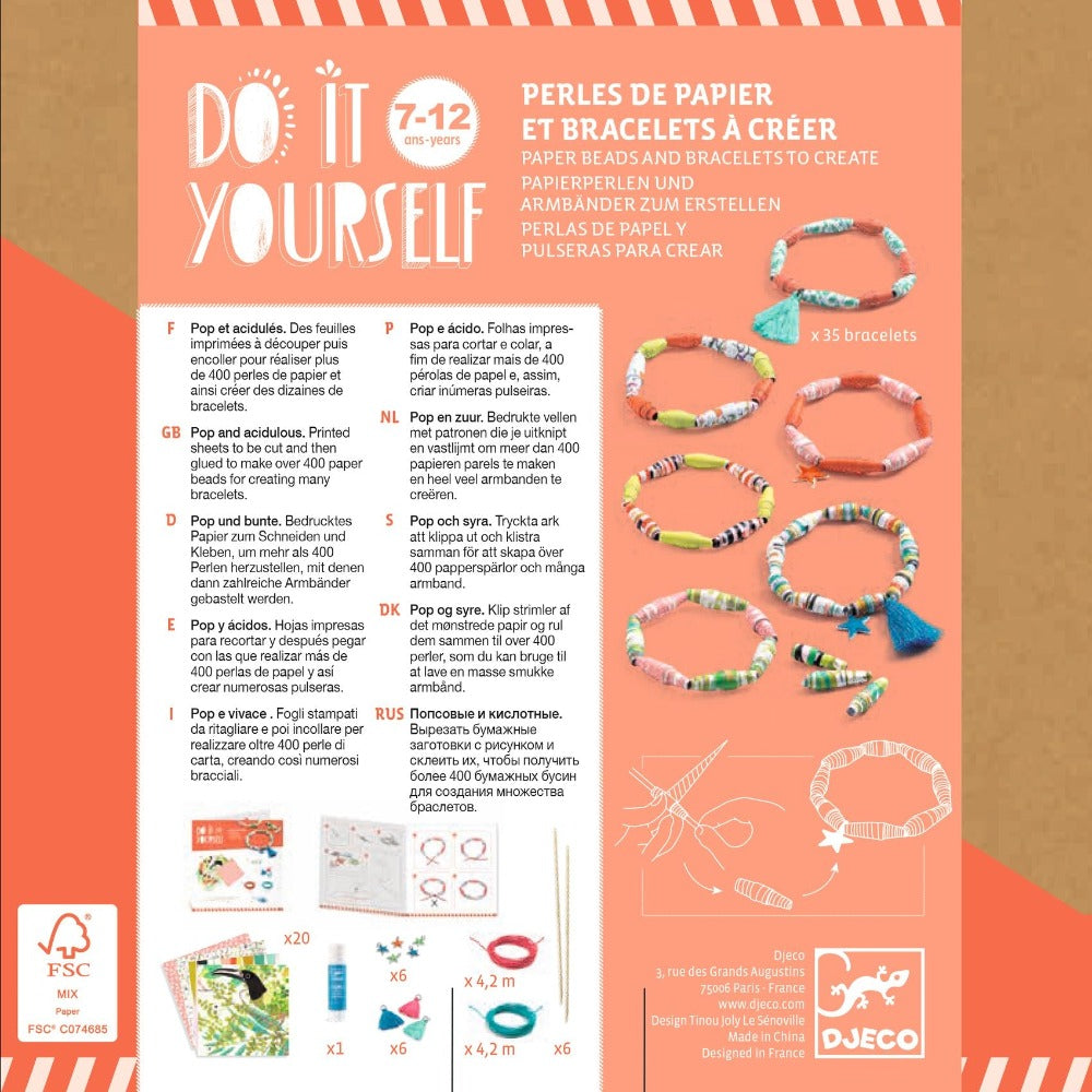 DJECO DIY kralen + armbandjes maken Colourful 7 jr+ gelamineerd karton