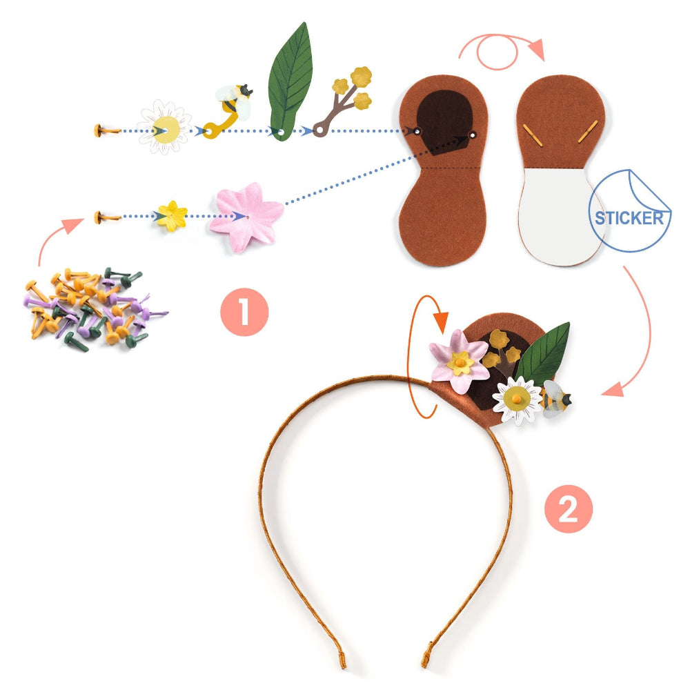 DJECO DIY diadeem maken Flower friends 6 jr+ vilt