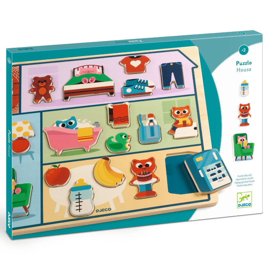 DJECO houten puzzelhuis 2 jr+ / 22 stksDJ01834