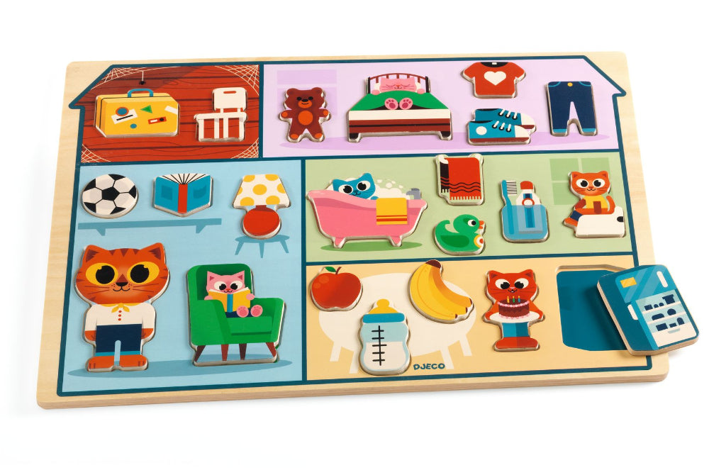 DJECO houten puzzelhuis 2 jr+ / 22 stksDJ01834b