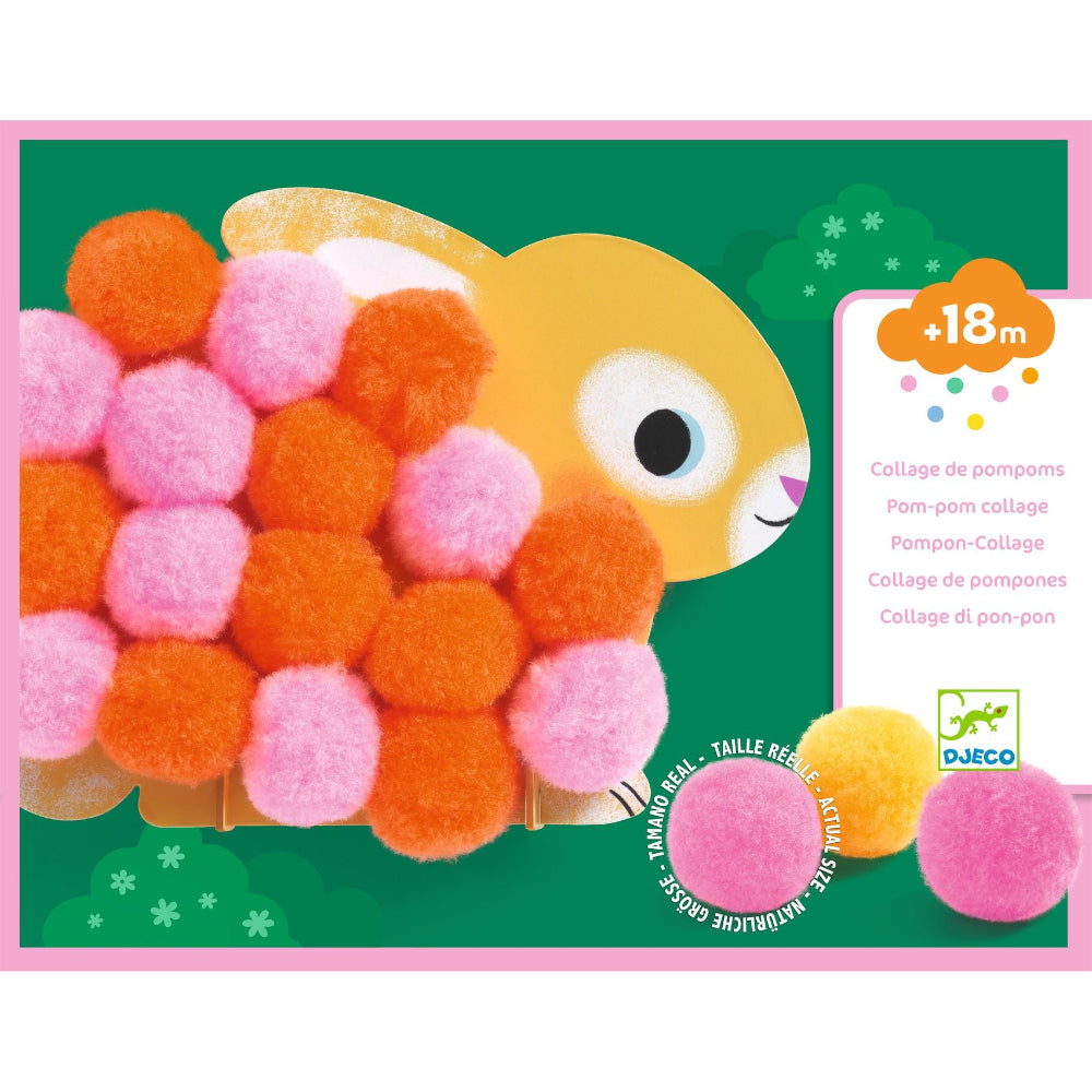 DJECO pompons knutselset dieren 18 mnd+ FSC mix gecertificeerd papier
