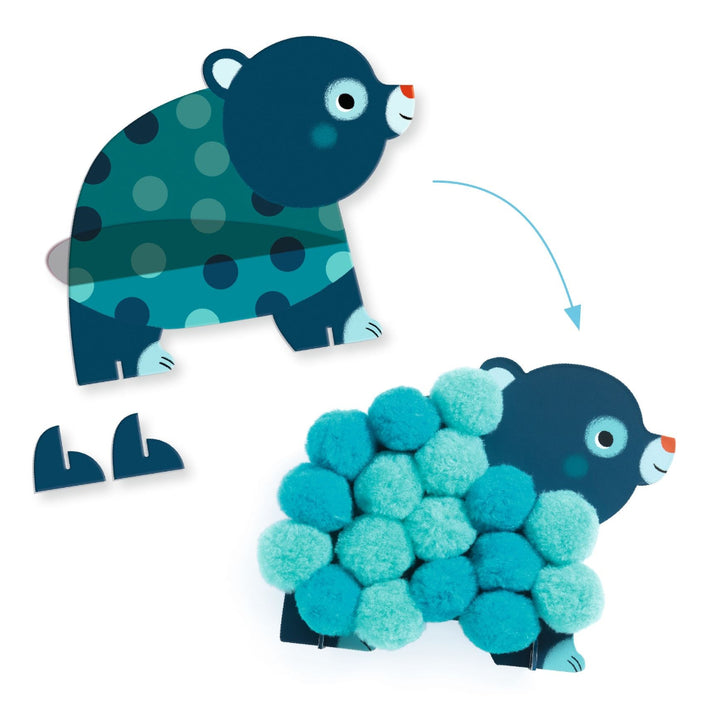 DJECO pompons knutselset dieren 18 mnd 3070900000490 b