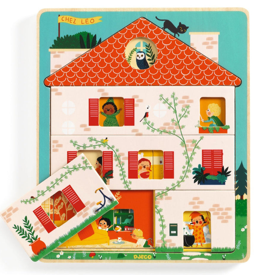 DJECO puzzel 3 lagen chez leo 2 jr+
