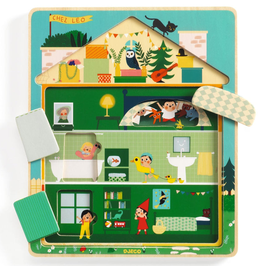 DJECO puzzel 3 lagen chez leo 2 jr+ 3070900014893