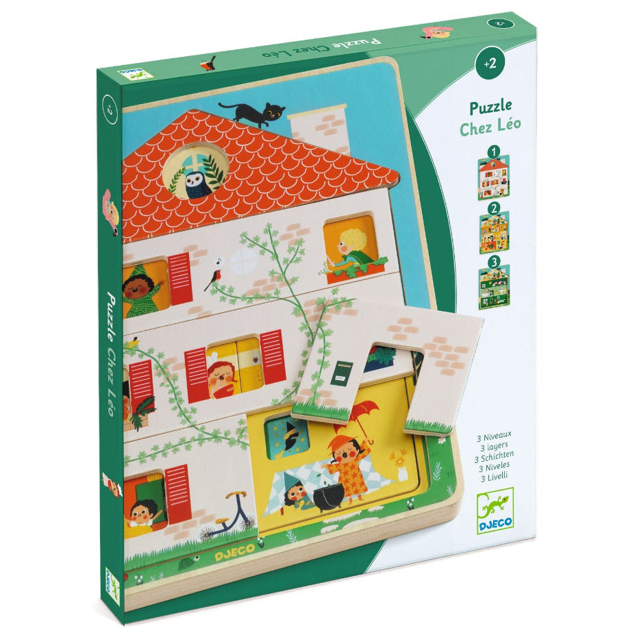 DJECO puzzel 3 lagen chez leo 2 jr+ DJ01489