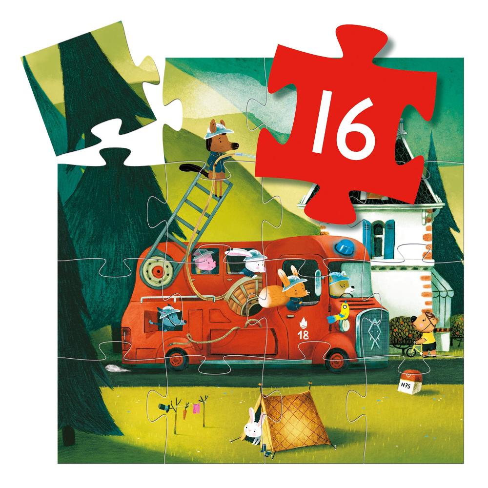 DJECO puzzel brandweerwagen 2 jr / 16 stks