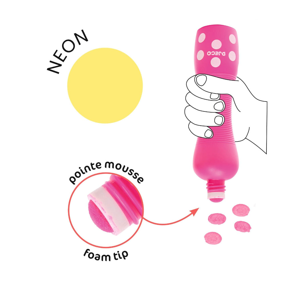 DJECO stempel verf neon 4 stks 3jr+ DJ09059