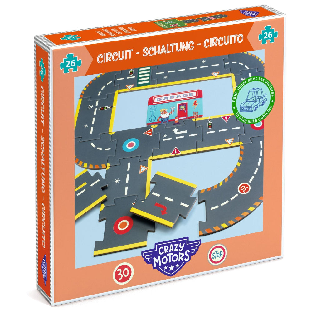 DJECO vloerpuzzel autoweg Crazy Motors 3 jr+
