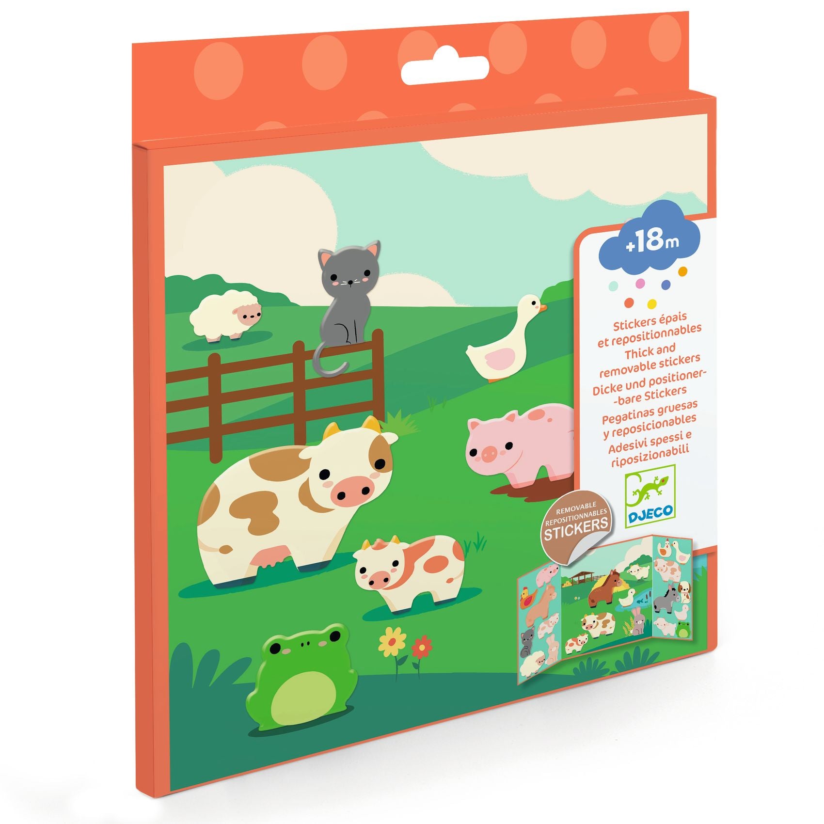 DJECO herbruikbare stickers boerderijdieren 18 mnd+