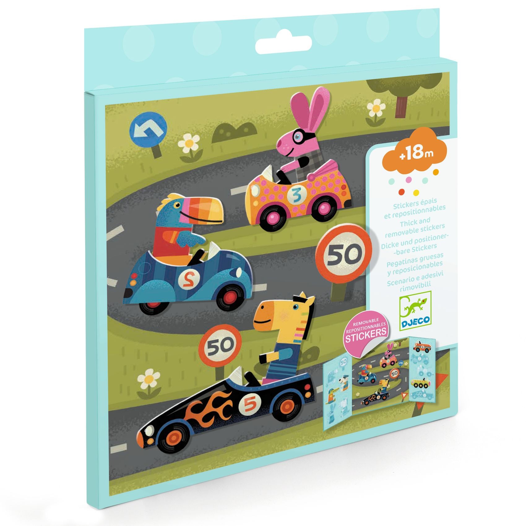 DJECO herbruikbare stickers cars 18 mnd+