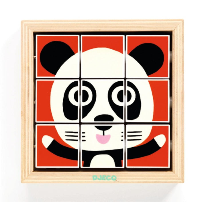 DJECO houten blokpuzzel Tournanimo 9 stks / 2 jr+