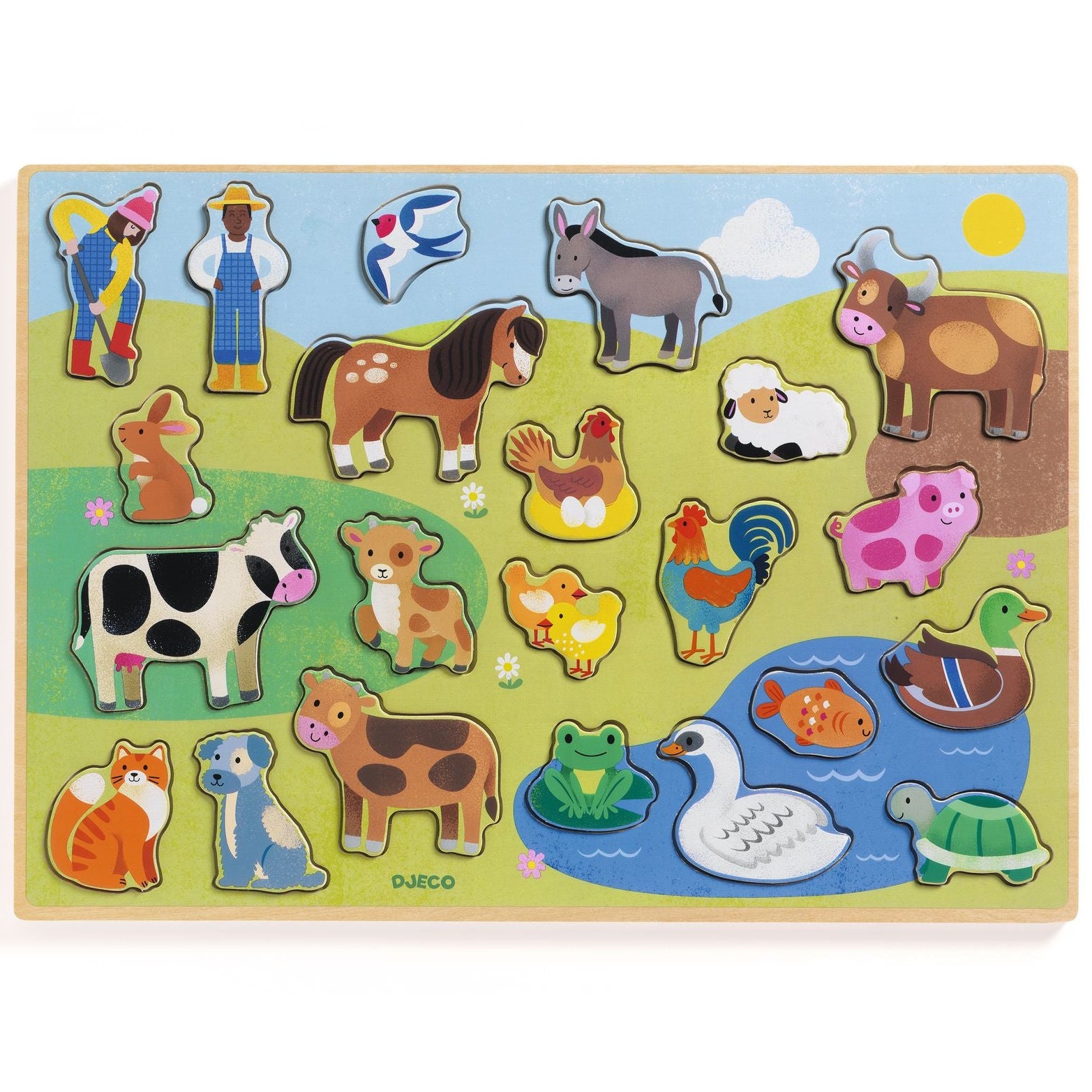 DJECO houten puzzel Campo 2 jr+ / 22 stks