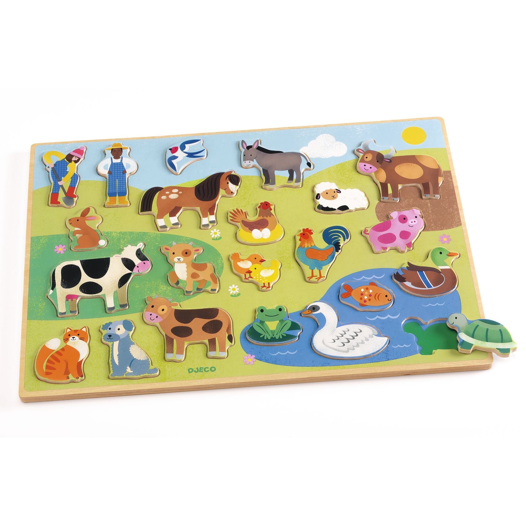 DJECO houten puzzel Campo 2 jr+ / 22 stks