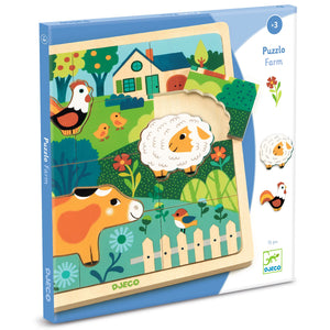 DJECO houten puzzel Farm 3 jr+