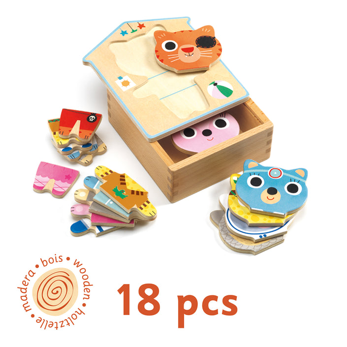 DJECO puzzel Dress up 2 jr + / 18 stks