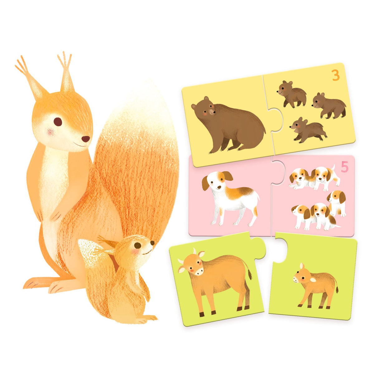 DJECO puzzel duo articulo baby dieren 2 jr+