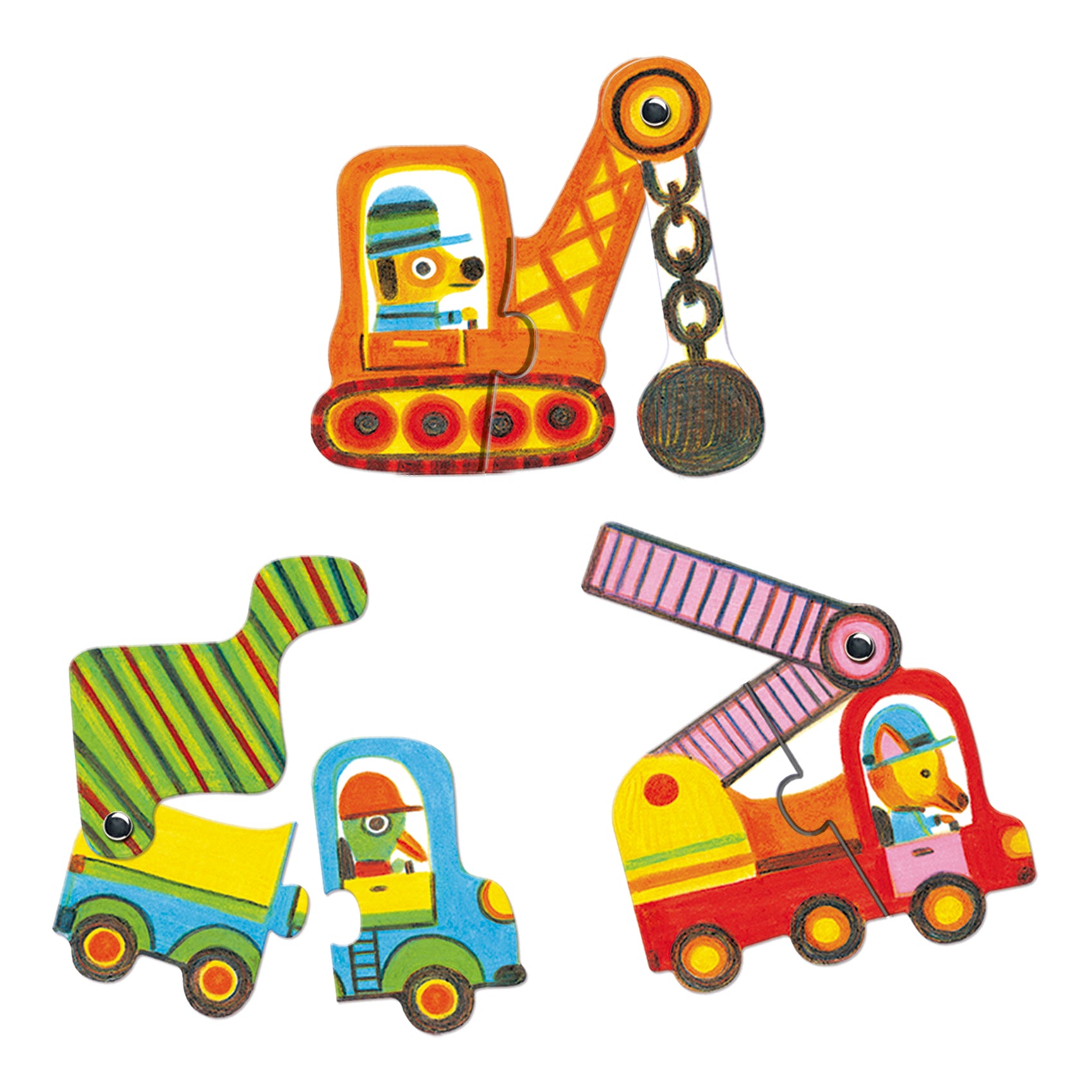 DJECO puzzel duo articulo voertuigen 2 jr+