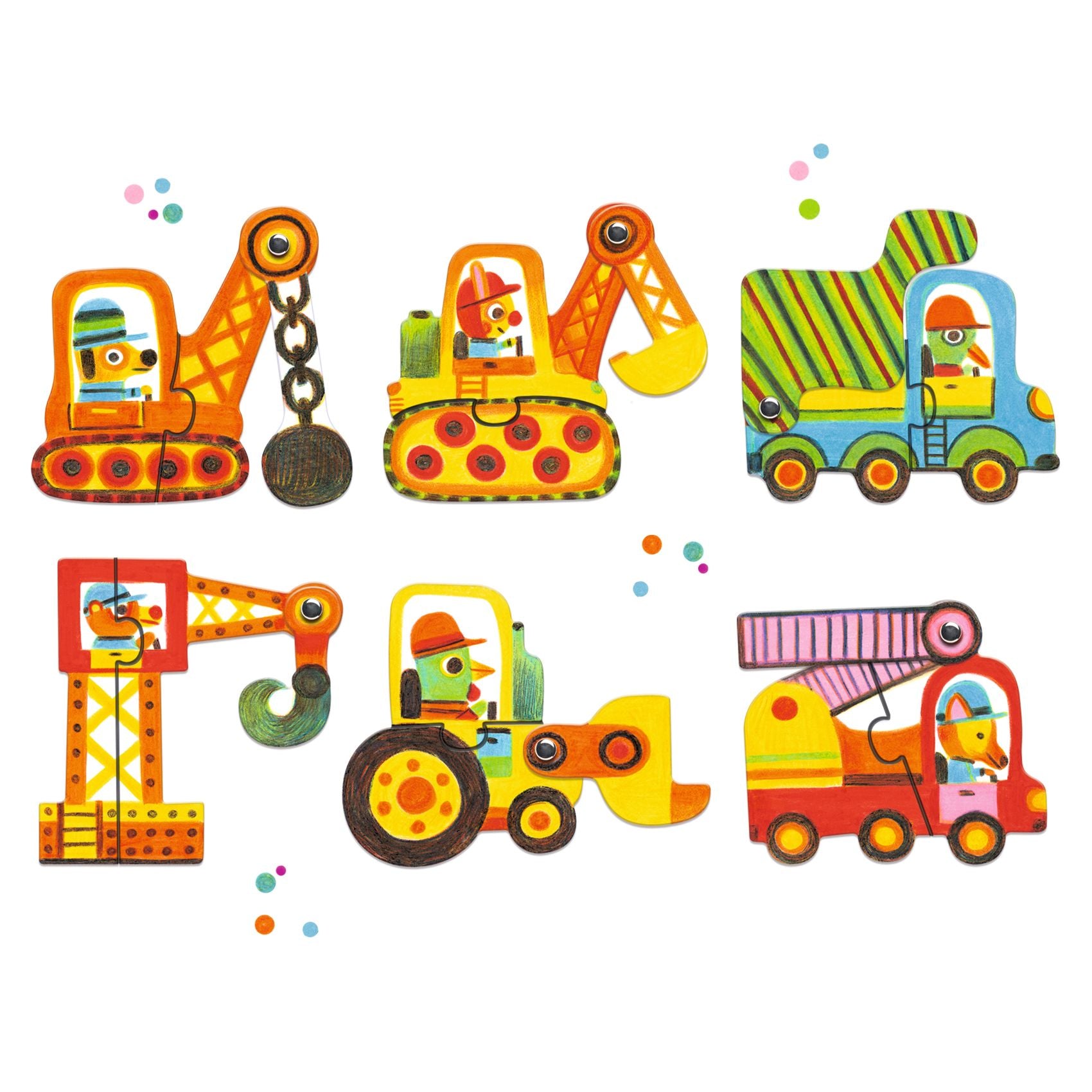 DJECO puzzel duo articulo voertuigen 2 jr+