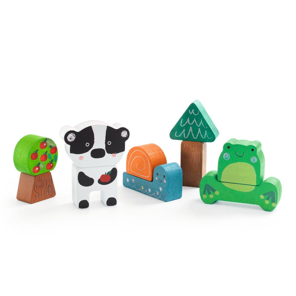 DJECO puzzel en stapelspel Happy 18 mnd+