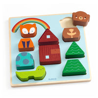 DJECO puzzel en stapelspel Rainbow 18 mnd+