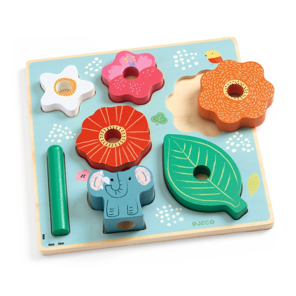 DJECO puzzel en stapeltoren Happy 18 mnd+