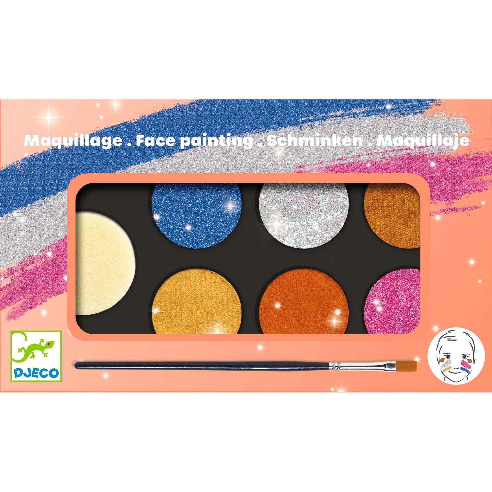 DJECO schminkset metallic 6 kleuren