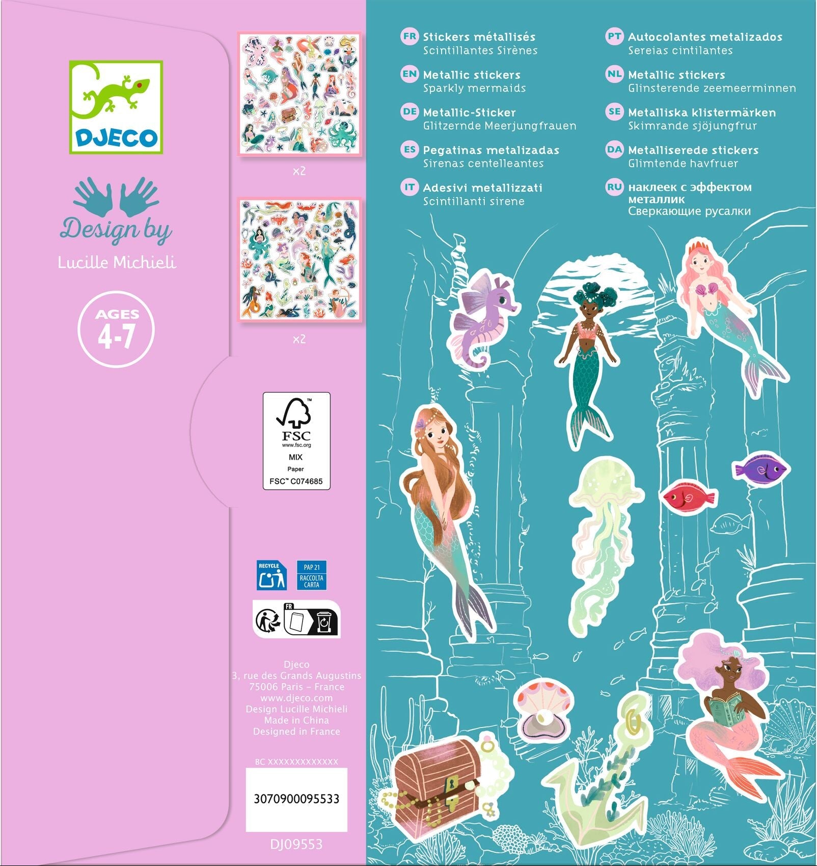 DJECO stickers Zeemeerminnen 4 jr+