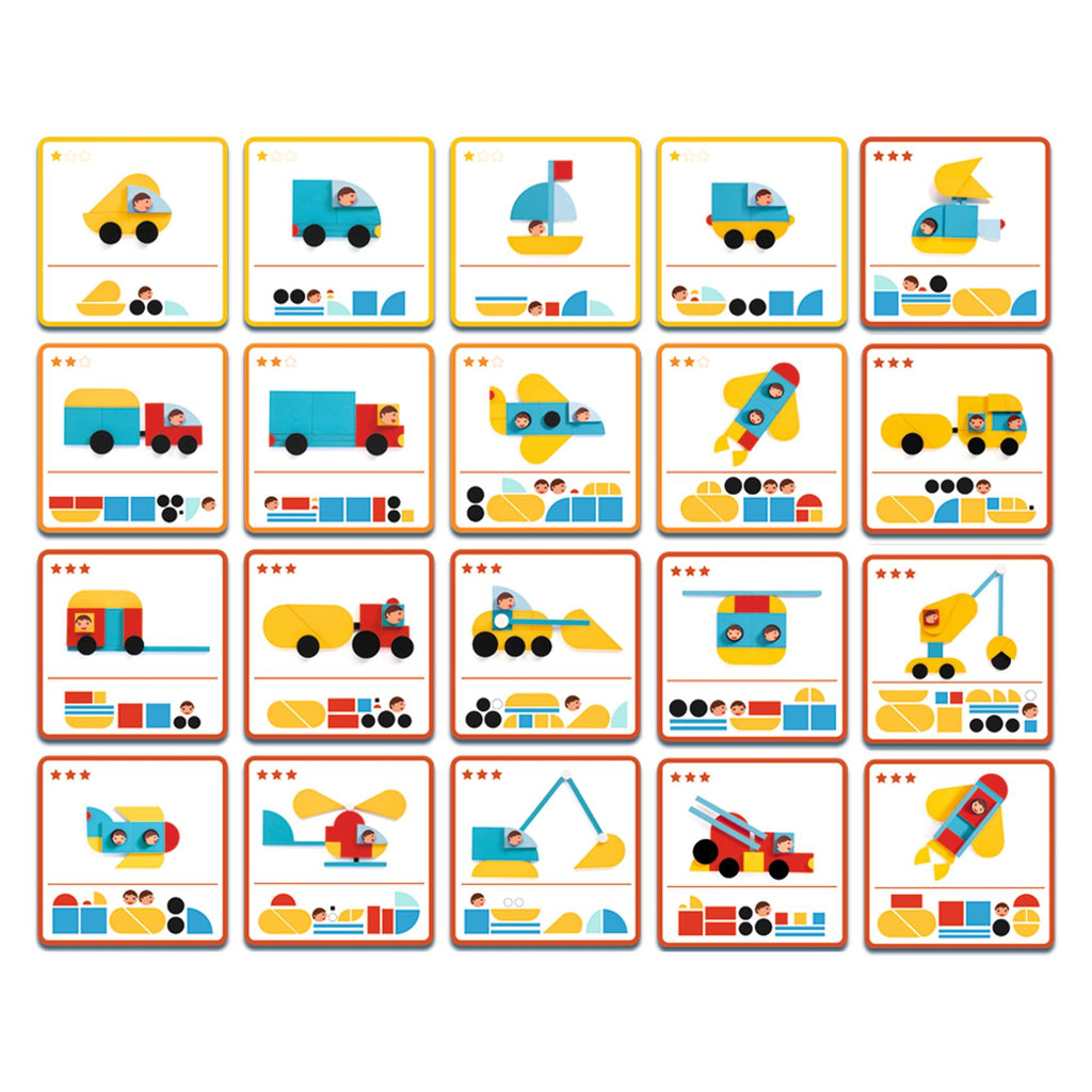 DJECO tangram puzzel Ze geo vroum 3 jr+ FSC hout