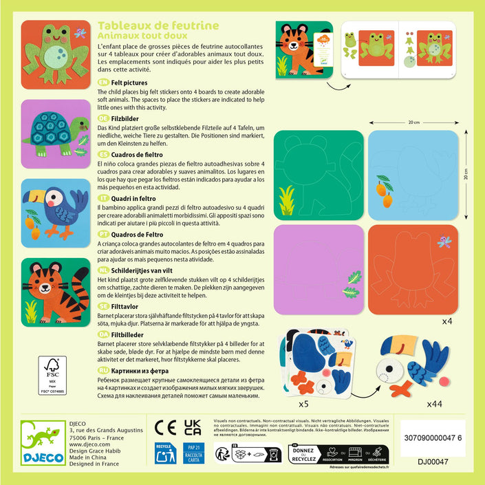 DJECO vilt collage's soft animals  18 mnd+