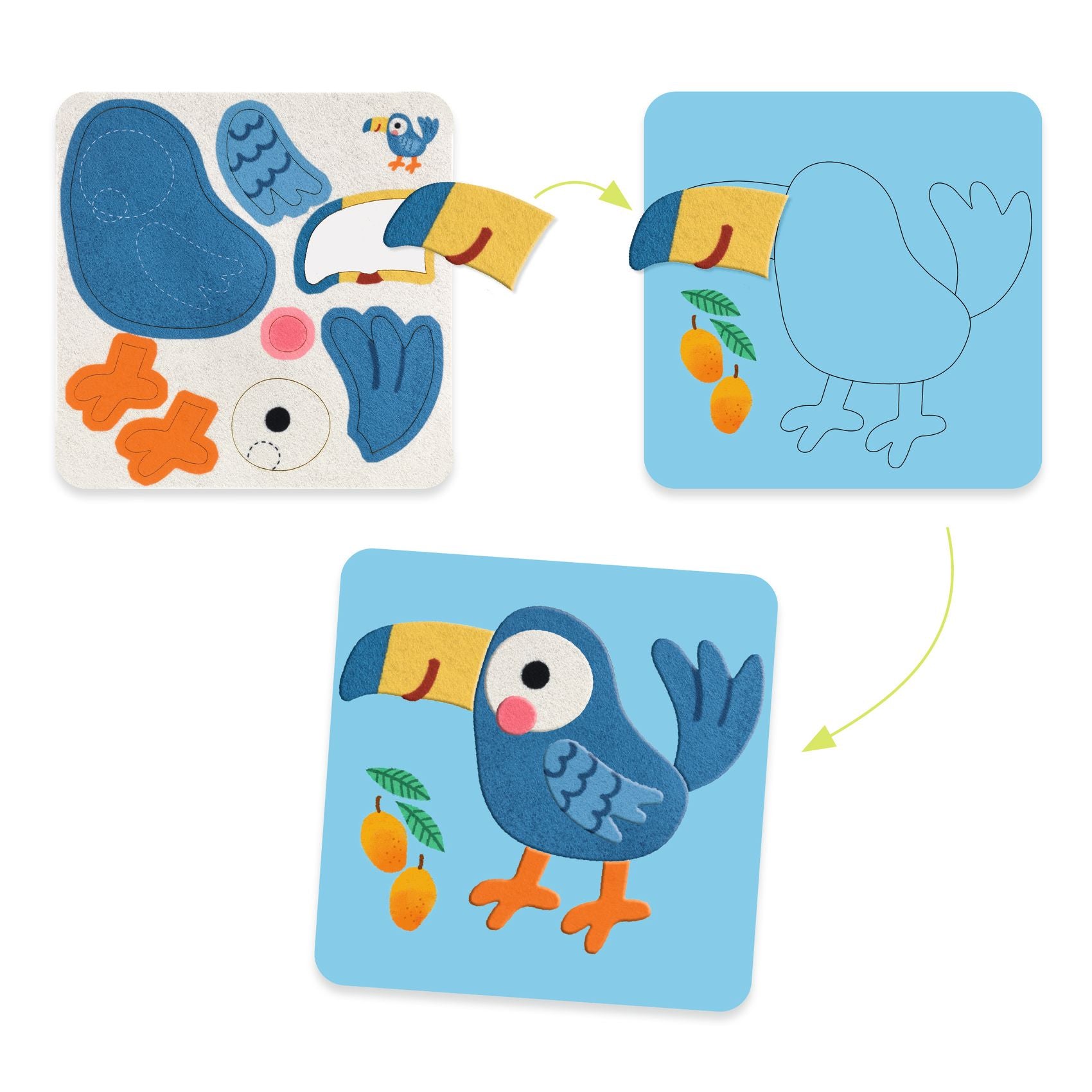 DJECO vilt collage's soft animals  18 mnd+
