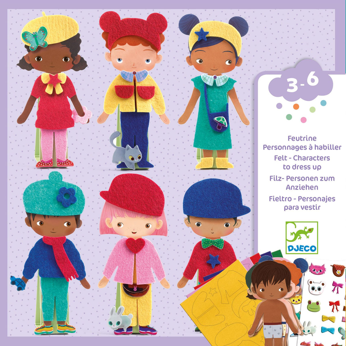 DJECO vilt dress up poppetjes 3 jr+