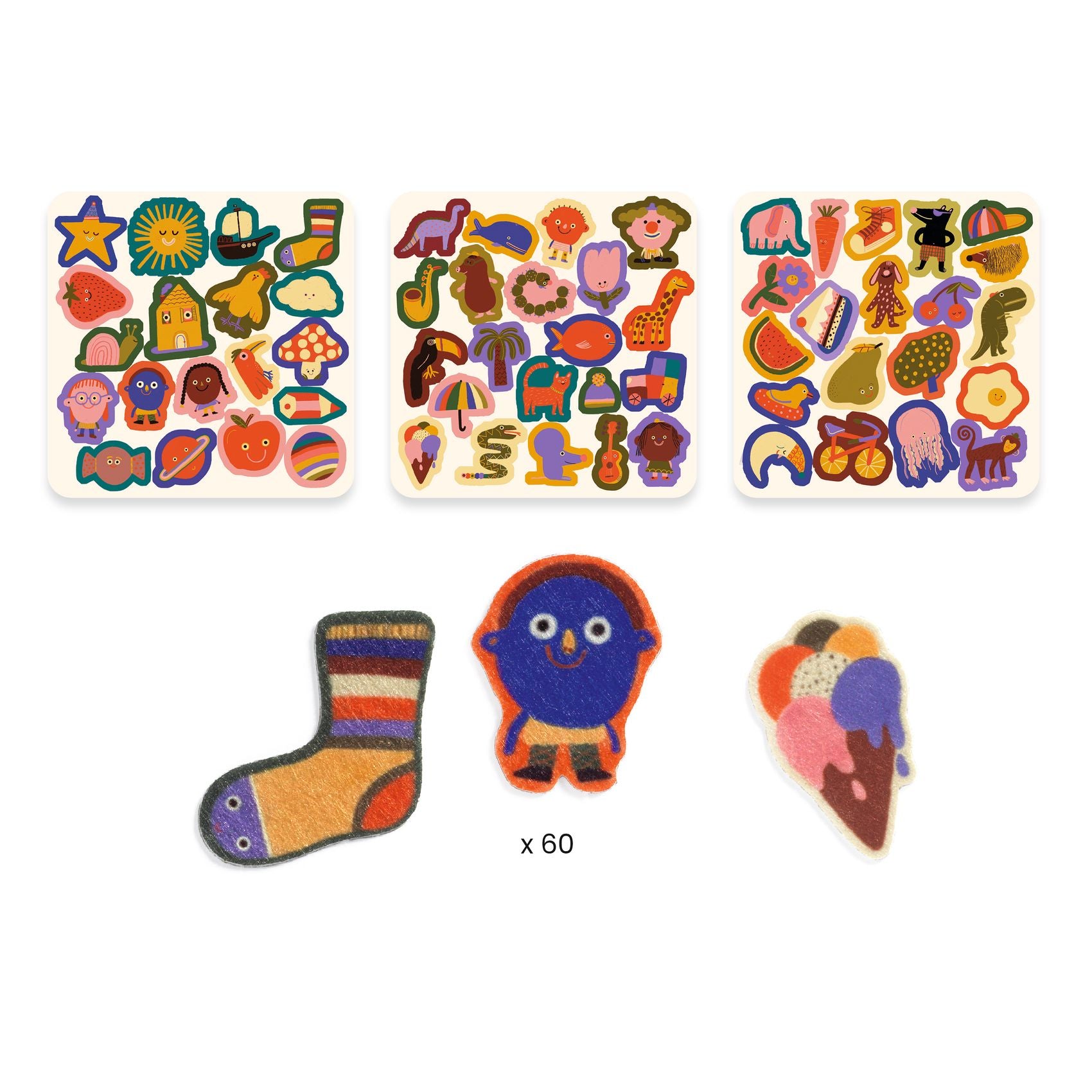 DJECO vilt stickers Silly Ones 18 mnd +