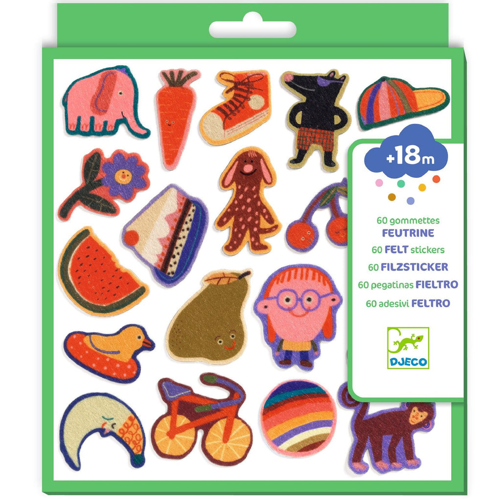 DJECO vilt stickers Silly Ones 18 mnd +