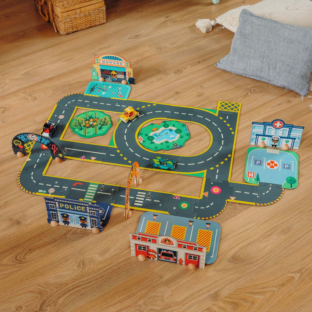 DJECO vloerpuzzel stad Crazy Motors 3 jr+