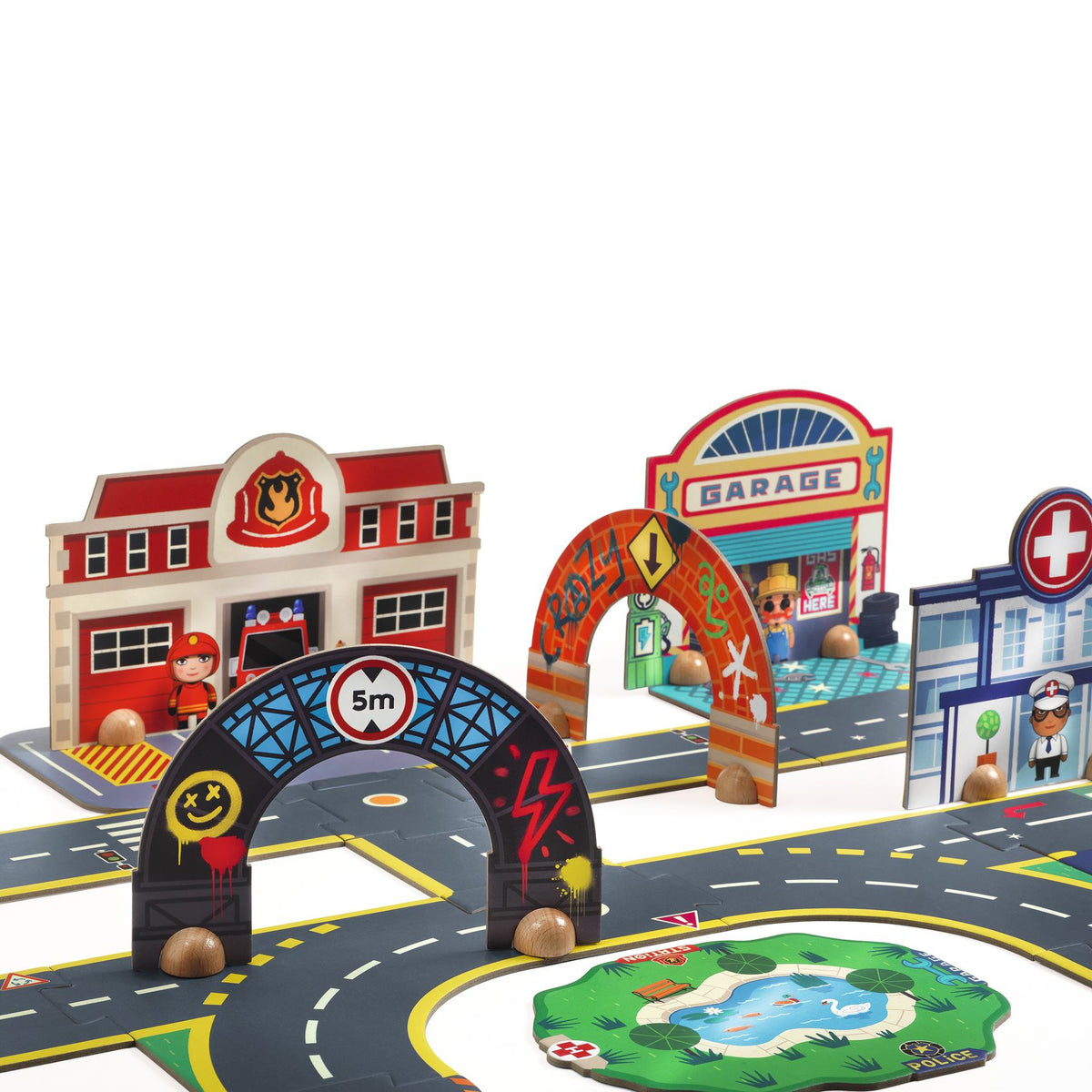 DJECO vloerpuzzel stad Crazy Motors 3 jr+