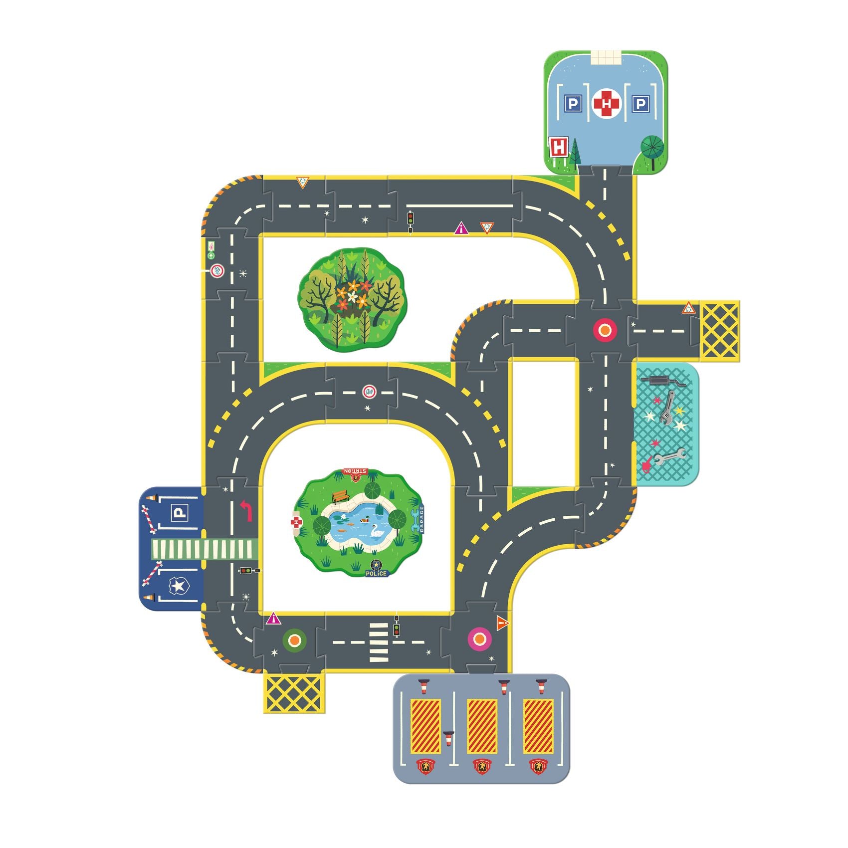 DJECO vloerpuzzel stad Crazy Motors 3 jr+