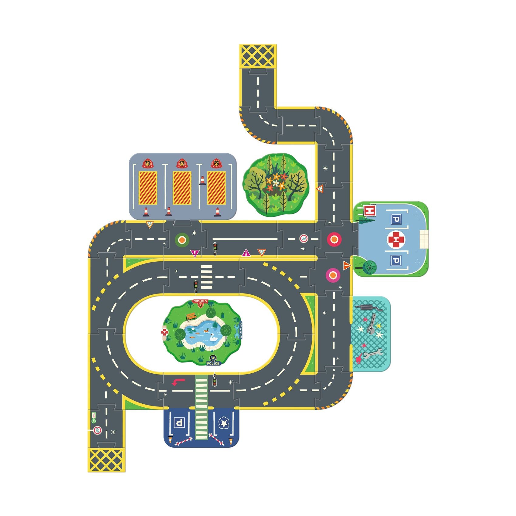 DJECO vloerpuzzel stad Crazy Motors 3 jr+