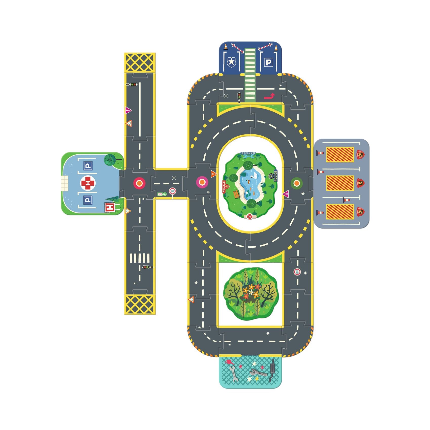 DJECO vloerpuzzel stad Crazy Motors 3 jr+