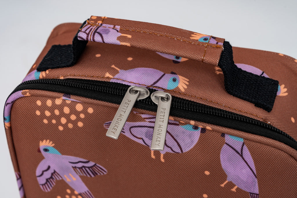 Petit Monkey thermo lunchtas birds of paradise S rPET + aluminium