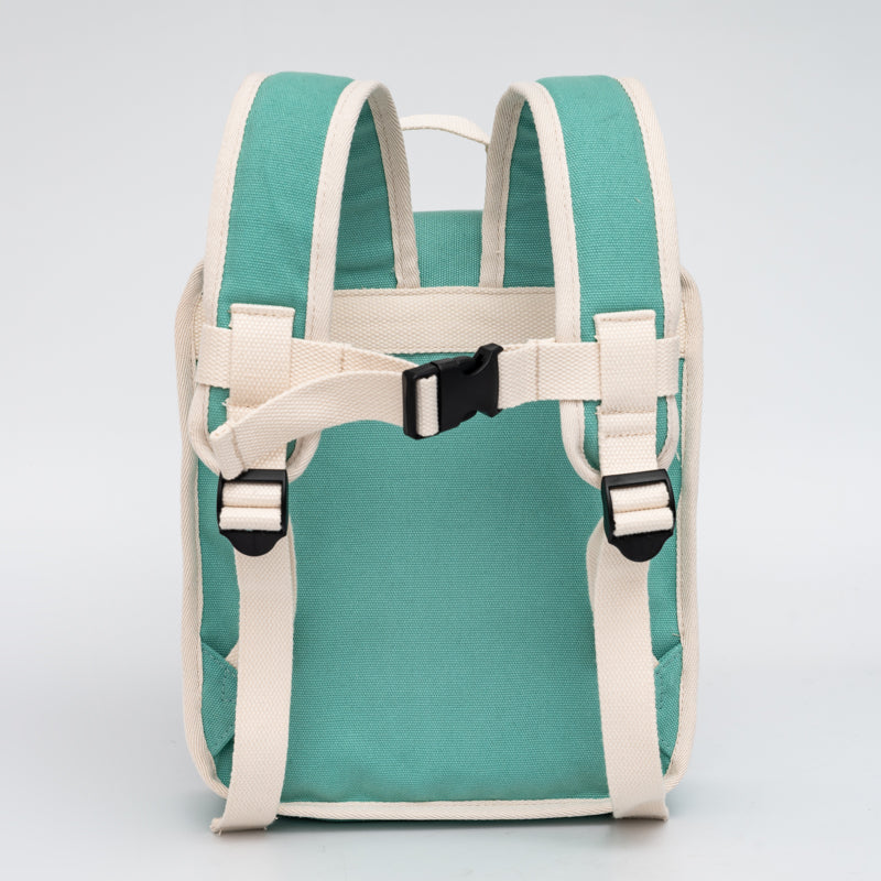 Petit Monkey kinderrugzak spearmint 100% recycled katoen + PU 