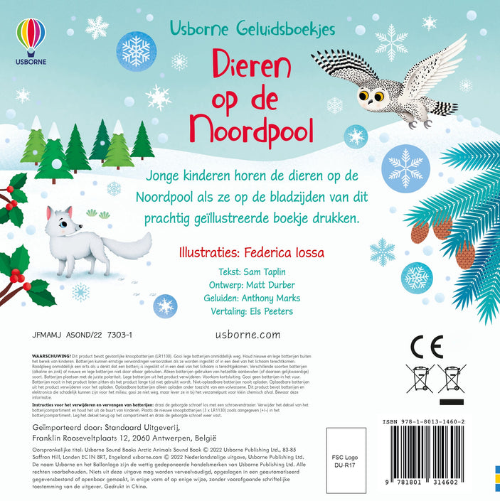 Dieren op de Noordpool - geluidenboek 3 jr+