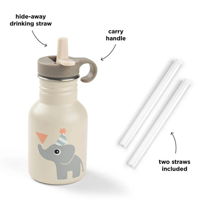 Done by Deer metalen fles met rietje celebration sand 350 ml 5712643061304 c