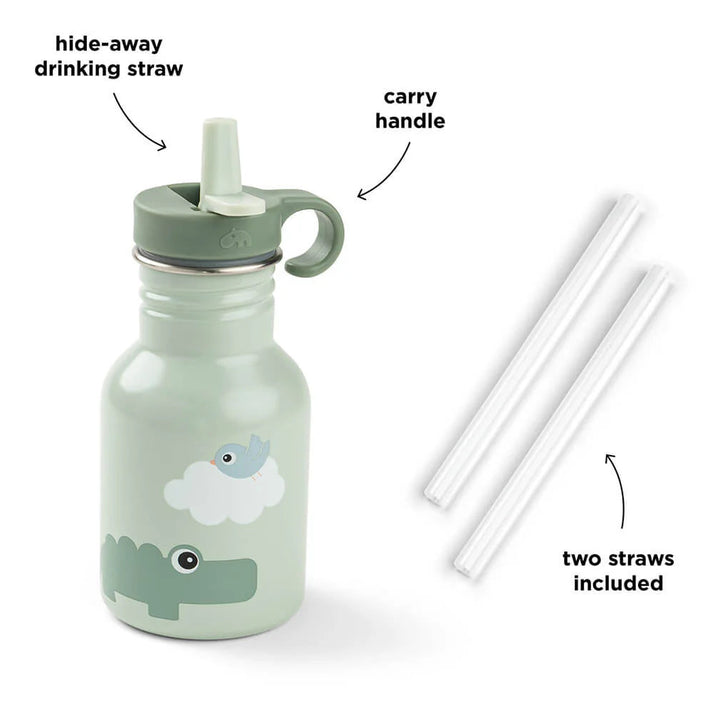 Done by Deer metalen fles met rietje playground green 350 ml 5712643061267 c