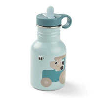Done by Deer metalen fles met rietje tiny farm blue 350 ml 5712643061229 a